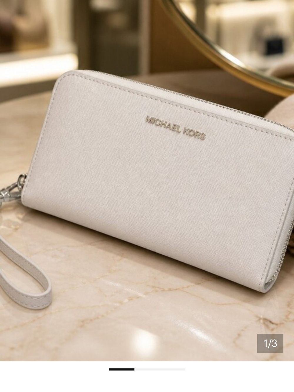 Michael Kors Women's Wristlet Wallet in Light Beige